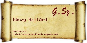 Géczy Szilárd névjegykártya